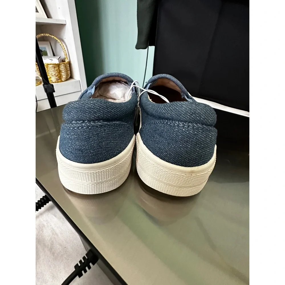 The Children's Place Slip On Sneakers Patches Studded Blue Denim Size 13‎